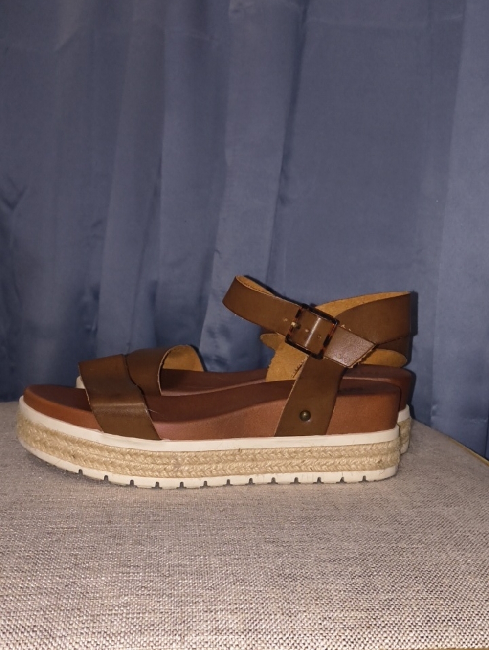 MIA Brown Platform Ankle Strap Sandals